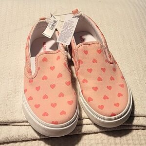 NwT Girls Pink Heart Slip-ons